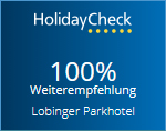 Holiday Check: 100 % Hotel Weiterempfehlung
